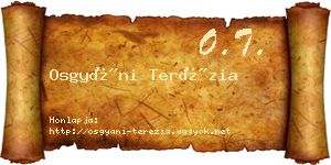 Osgyáni Terézia névjegykártya