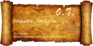 Osgyáni Terézia névjegykártya